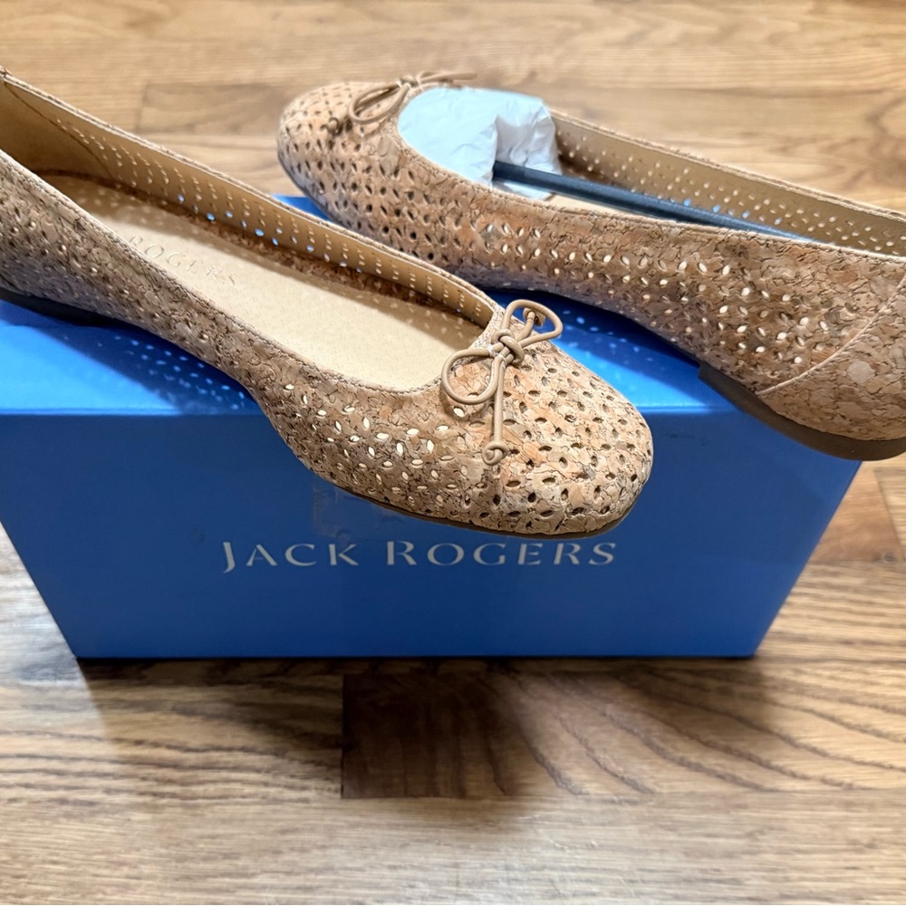 Jack Rogers Beige Perforated Flats